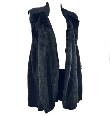 Жилет женский из искусственного меха Alfani большого размера 2X черный Mob Wife гламурный мягкий уютный шик - Изображение 1 из 4