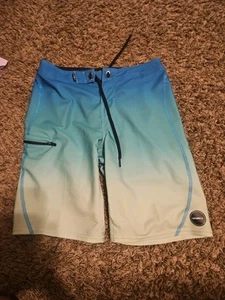 O'Neill Hyperfreak Boys Board Shorts Blue And Green Swim Surf Beach 25 Pre Owned - Picture 1 of 2