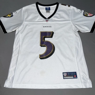 Camiseta para mujer Reebok Baltimore Ravens S blanca 5 Joe cosida con flaco -5044 Foto 1 de 4