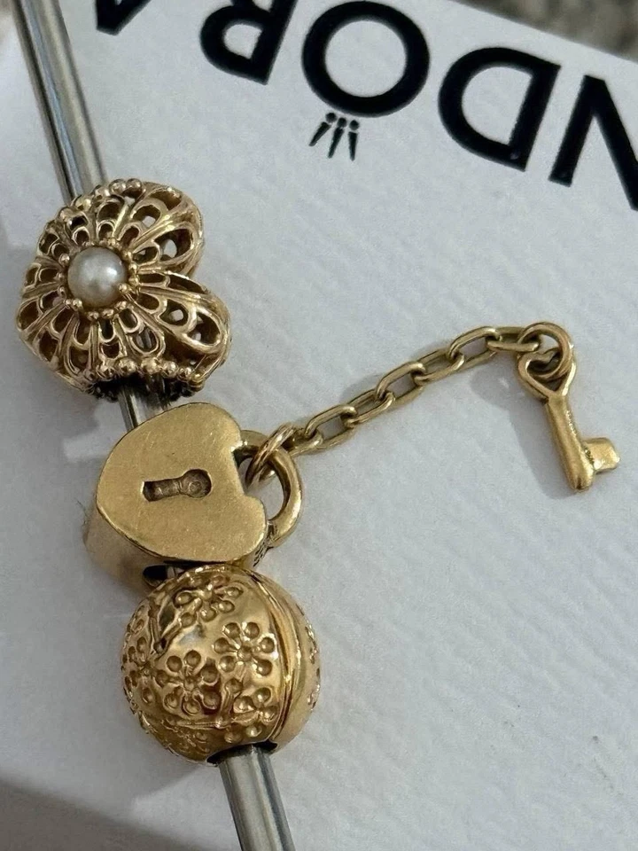 authentic pandora 14k Gold Retired And Rare Charm Each Charm $360 - Image 1 of 1