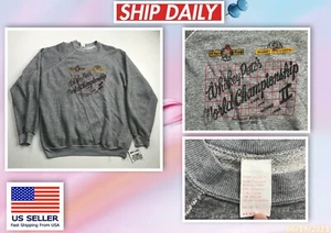 Vintage 80s WHISKEY PETES Katus Kate's Casino Motorcycle Sweatshirt Men Women 4X - Foto 1 di 10