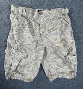Lucky Brand Cargo Shorts Youth 16 Beige Camo Camouflage Boys Logo 100% Cotton - Picture 1 of 10