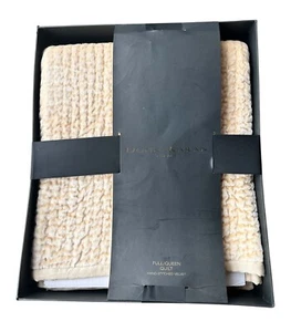 NEW Donna Karan Home Hand-Stitched Velvet Full/Queen Coverlet Gold FREE Shipping - Picture 1 of 4