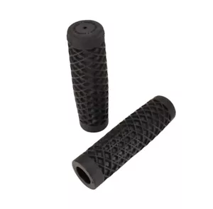 Vans Black 1" Motorcycle Grips - Waffle Sole Pattern - V-Twin/Harley MADE IN USA - Picture 1 of 3