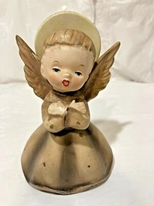 Vtg MCM Ceramic Xmas Napco Angel Figurine w Folded Arms Large Halo 1958 #C3258C - Picture 1 of 7