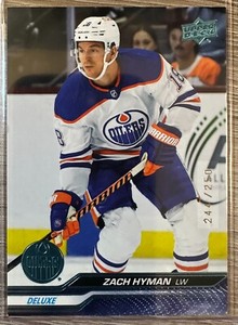 ZACH HYMAN 2023-24 UPPER DECK SERIES 1 DELUXE SP #244/250 #68 EDMONTON OILERS!