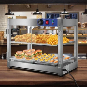 2 Tier Food Warmer Display Case Commercial Countertop Food Pizza Pastry Showcase - Picture 1 of 12