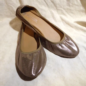 🩰 Falls Creek Scrunch Ballet Flats sz 10 M Copper Sparkle Fabric; Memory Foam - Picture 1 of 13