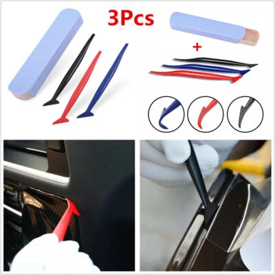 3Pcs Universal Auto Car Vinyl Wrap Tuck Tools Gasket Micro Squeegee Window Tint — 第 1/4 张图片