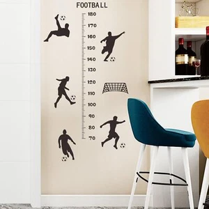 Kids Growth Height Chart Wall Stickers Wall Decor Football Accurate DIY Wall - Picture 1 of 4