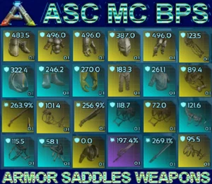Ark ASA PVE BP Yuty Rex Carch Theri Mantis Saddle Hazard Suit Blueprint Carcharo - Picture 1 of 239