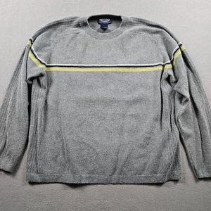 Y2K Sweater Crewneck Sweatshirt Knit Striped Gray Sonoma Australia - Picture 1 of 6