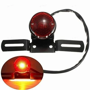 Round 12 V Rear Running Brake Stop Tail Light Lamp Motorcycle Chopper Cafe Racer - Imagen 1 de 12