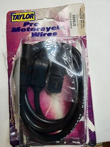 TAYLOR spiro black 180 8mm 24" SPARK PLUG WIRES LEADS 76685 PAIR TWO HARLEY UNIV - Picture 1 of 4