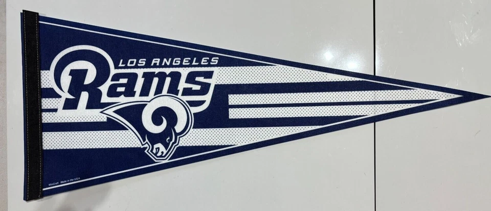 BANDERÍN AZUL CLÁSICO DE FÚTBOL AMERICANO DE LOS ANGELES RAMS NFL COMO NUEVO/NUEVO Foto 1 de 1