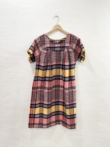 VALENTINO Abito facile Frances Valentine rosso madras a più quadri taglia S