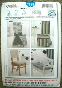 Burda 7899 Dekor Schnittmuster Stuhl Schonbezüge Sitzkissen UNCUT F OOP - Bild 1 von 2