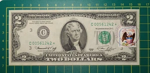 $2, Ser. 1976, US Star Note, 4 July 1976 Independence Day Cancel, Very rare - Picture 1 of 3