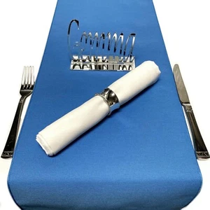Mid Blue Cotton Feel Table Runners - Sizes 90"x 12", 70"x12", 52"x12" - Picture 1 of 2
