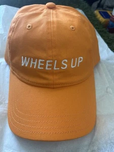 Wheels Up Adjustable 6 panel Baseball Cap Orange - Picture 1 of 11