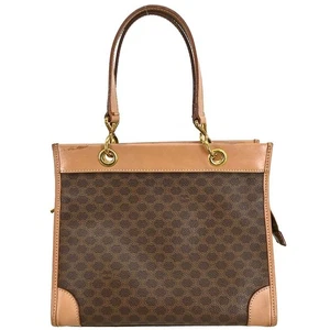 Celine Brown PVC Macadam Handbag M14 186480 - Picture 1 of 10