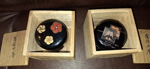 Caddies de té pintado con flores Natsume Box ceremonia del té con caja de madera Natsume Japón - Imagen 1 de 17