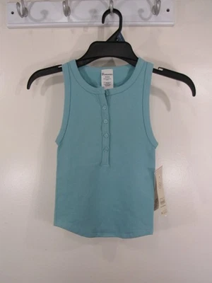 New No Boundaries Seamless Henley Tank Size XS 0 2 Blue - Image 1 of 4