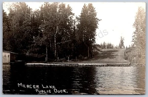 K40/ Florence Oregon RPPC Postcard c1910 Mercer Lake Public Dock 448 - Picture 1 of 2