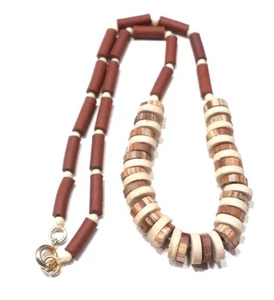 Vintage Southwest Style Clay Pottery Bead Necklace Native American Terra Cotta - Picture 1 of 7