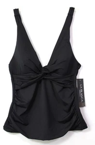 La Blanca Island Goddess Tankini Oberteil 10 schwarz Einzelhandel 93 $ abnehmen Bauchkontrolle - Bild 1 von 11