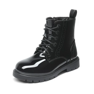 Boys Girls Combat Boots Side Zipper Waterproof Fashion Riding Boot Ankle Boots - Image 1 of 4