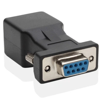 RJ45 To RS232 DB9 9-Pin 9 Pin Serial Port Female to RJ45 Female Cat5e/6 Ethernet - Image 1 of 2