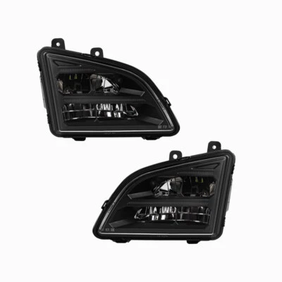 Par de luces antiniebla LED completas para parachoques delantero carcasa negra aptas para Volvo VNL 2018-up Foto 1 de 4