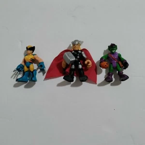 Marvel Superheroes Figures Lot Of 3 Thor Green Goblin Wolverine Hasbro - Picture 1 of 4