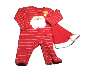 NWOT One Piece Red Holiday Footed Sleeper & Santa Hat for Newborn Carter’s - Picture 1 of 5