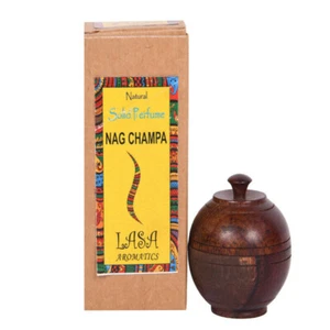 Lasa Nag Champa Natural Solid Perfume For Long Lasting Body Fragrance Woodne Jar - Picture 1 of 5