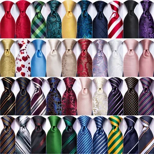 Paisley Floral Striped Mens Tie Silk Classic Necktie Hankie Cufflinks Set Gift - Picture 1 of 175