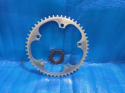 Plato Sugino 75 50T 1/8" NJS + Shimano Dura Ace SS-7600 15T NJS Cog Foto 1 de 4