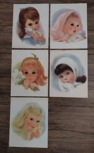 Impresiones publicitarias vintage Northern Paper Mills 11"x 14" juego de 5 niñas pequeñas - Imagen 1 de 13