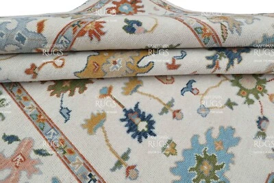 Oushak Hand Knotted Cream 4x6, 5x8, 6x9, 8x10, 9x12, 10x14, 12x15 Wool Area Rug - Image 1 of 4