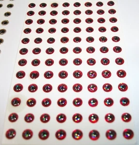 1152 - 3D 4MM HOLOGRAPHIC LURE EYES - RED /BLACK Center - FLY TYING - JIGS - T88 - Picture 1 of 2