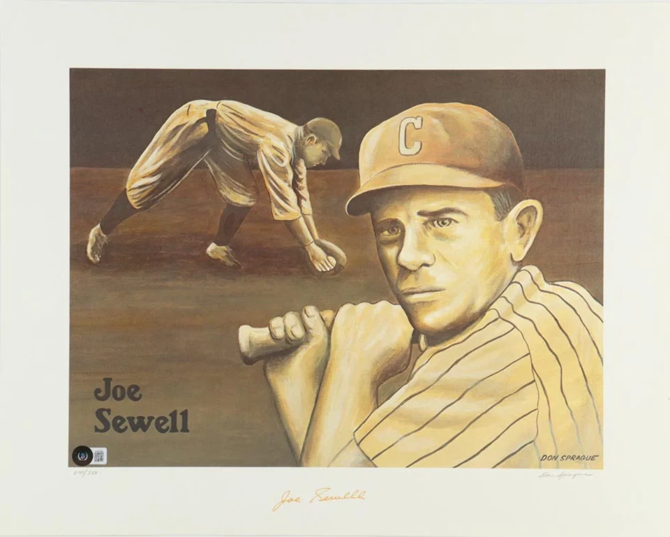 Joe Sewell Signed (Beckett) LE Indians 16x20 Lithograph Print - Limited Edition - Image 1 of 1