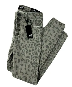 KUT from the KLOTH (Size 0) Connie Skinny Jeans Grey Printed High-Waist NWT NEW - Picture 1 of 7