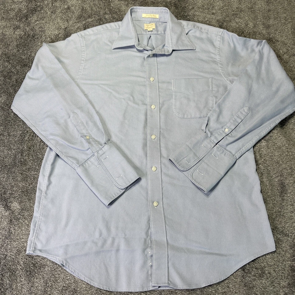 Camisa De Colección Firma Parisina Azul Diamante Cuadros Para Hombres XL Puño Francés 2 Capas Algodón Foto 1 de 4