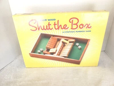 Shut The Box 9 Number Game Wooden With Dice Family Pub Stategic Board Game - Image 1 of 4