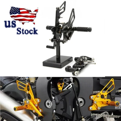 Reposapiés negro para Honda CBR1000RR 2008 2009 2010-2015 Billet estriberas Foto 1 de 4