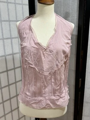 NWT Vintage Y2K Max Studio Pink Textured Silk Halter - Size 12 - Image 1 of 4