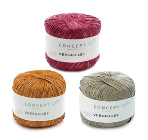 (68€/kg) 50g Edel Viskosegarn mit Metallic-Effekt VERSAILLES Katia 100m / 50g - Bild 1 von 3