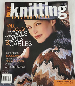 Vogue Knitting Pattern Magazine Fall 2001 Women's Men's Sweaters Hats Scarves