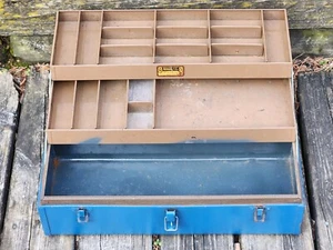 Fishing Tackle Toolbox Kennedy Kits T-18 Vintage 18x8x7 Two Trays 10 Lbs USA Vtg - Picture 1 of 24
